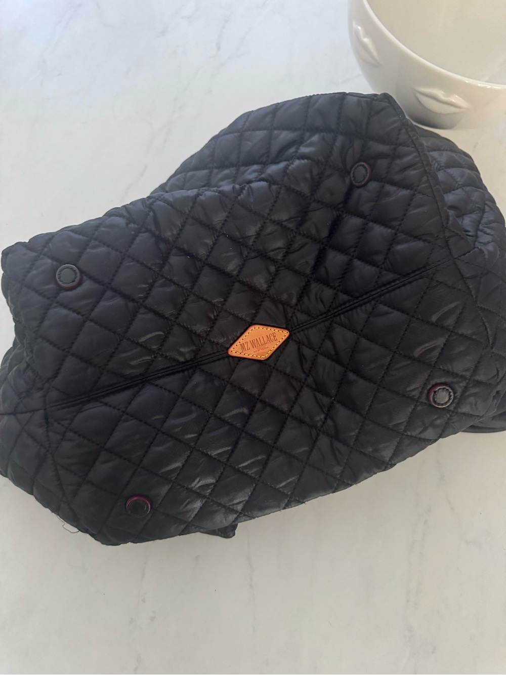 MZ Wallace Quilted Black Tote with Padded Handles - Picture 6 of 12